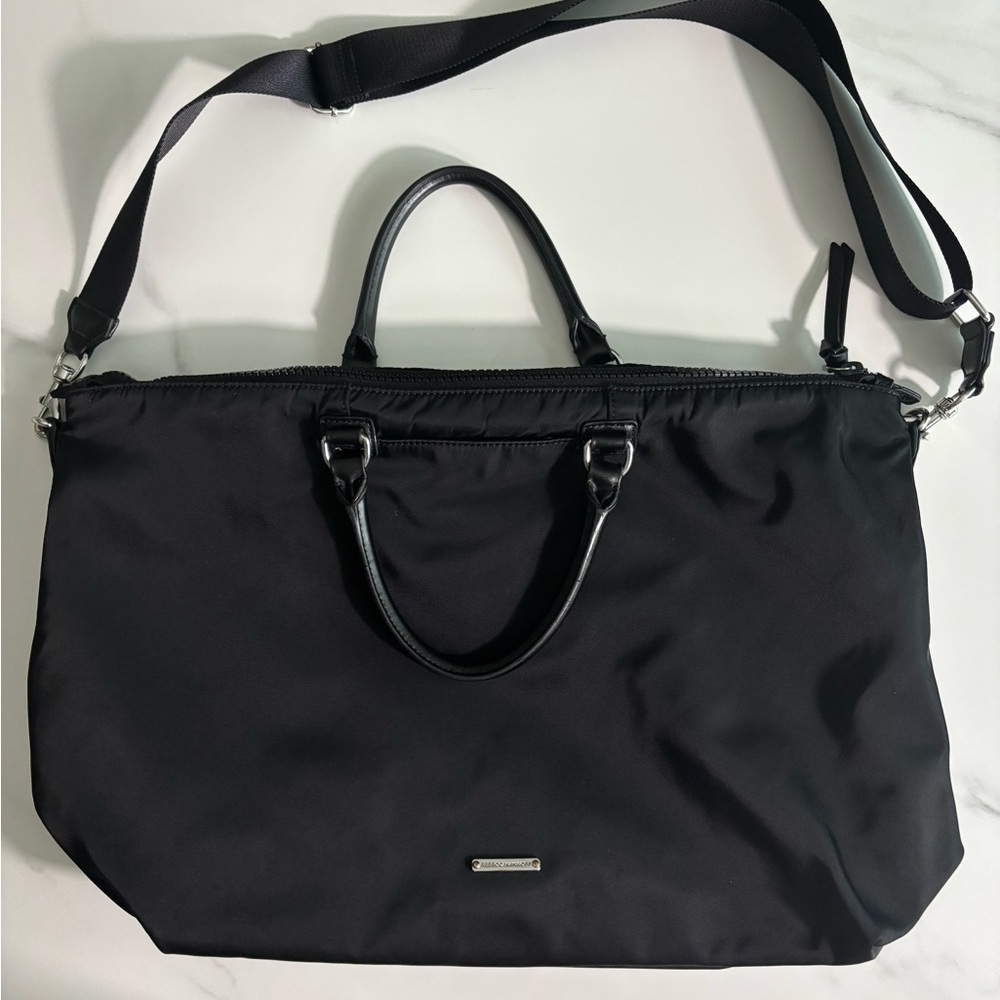 REBECCA MINKOFF Nylon Weekender Bag in Black